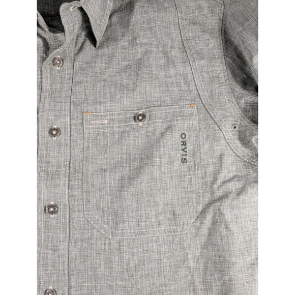 ORVIS Mens Button Up Shirt Long Sleeve Casual Green Travel Medium M - Picture 5 of 12